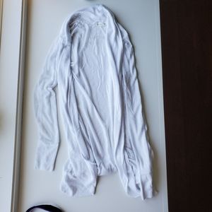 White Long Cardigan Sweater with Pockets